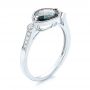 18k White Gold 18k White Gold London Blue Topaz And Diamond Fashion Ring - Three-Quarter View -  103765 - Thumbnail