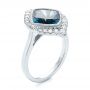 18k White Gold 18k White Gold London Blue Topaz And Diamond Fashion Ring - Three-Quarter View -  104249 - Thumbnail