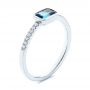 18k White Gold 18k White Gold London Blue Topaz And Diamond Fashion Ring - Three-Quarter View -  105405 - Thumbnail