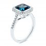  Platinum London Blue Topaz And Diamond Fashion Ring