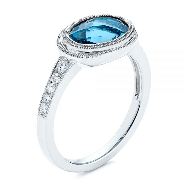 London Blue Topaz and Diamond Fashion Ring - Image