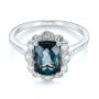 Platinum Platinum London Blue Topaz And Diamond Fashion Ring - Flat View -  103343 - Thumbnail
