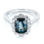 18k White Gold 18k White Gold London Blue Topaz And Diamond Fashion Ring - Flat View -  103343 - Thumbnail