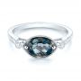  Platinum Platinum London Blue Topaz And Diamond Fashion Ring - Flat View -  103765 - Thumbnail