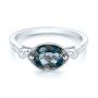 18k White Gold 18k White Gold London Blue Topaz And Diamond Fashion Ring - Flat View -  103765 - Thumbnail