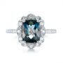 18k White Gold 18k White Gold London Blue Topaz And Diamond Fashion Ring - Top View -  103343 - Thumbnail