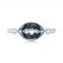  Platinum Platinum London Blue Topaz And Diamond Fashion Ring - Top View -  103765 - Thumbnail