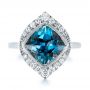 18k White Gold 18k White Gold London Blue Topaz And Diamond Fashion Ring - Top View -  104249 - Thumbnail