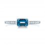 14k White Gold 14k White Gold London Blue Topaz And Diamond Fashion Ring - Top View -  105405 - Thumbnail