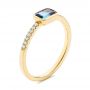 18k Yellow Gold 18k Yellow Gold London Blue Topaz And Diamond Fashion Ring - Three-Quarter View -  105405 - Thumbnail
