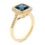 14k Yellow Gold London Blue Topaz And Diamond Fashion Ring - Three-Quarter View -  105418 - Thumbnail