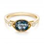 18k Yellow Gold 18k Yellow Gold London Blue Topaz And Diamond Fashion Ring - Flat View -  103765 - Thumbnail