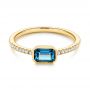 18k Yellow Gold 18k Yellow Gold London Blue Topaz And Diamond Fashion Ring - Flat View -  105405 - Thumbnail