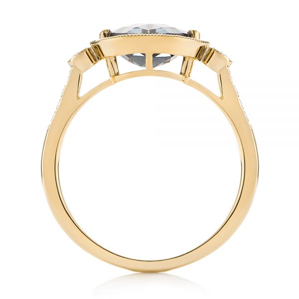14k Yellow Gold 14k Yellow Gold London Blue Topaz And Diamond Fashion Ring - Front View - 103765