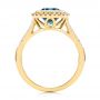 14k Yellow Gold London Blue Topaz And Diamond Fashion Ring - Front View -  105418 - Thumbnail