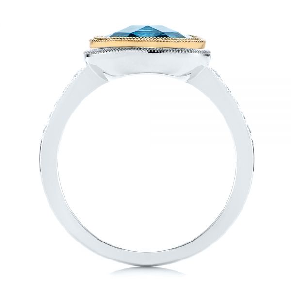 London Blue Topaz And Diamond Fashion Ring - Front View -  105420