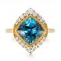 18k Yellow Gold 18k Yellow Gold London Blue Topaz And Diamond Fashion Ring - Top View -  104249 - Thumbnail