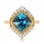 14k Yellow Gold 14k Yellow Gold London Blue Topaz And Diamond Fashion Ring - Top View -  104249 - Thumbnail