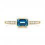 18k Yellow Gold 18k Yellow Gold London Blue Topaz And Diamond Fashion Ring - Top View -  105405 - Thumbnail