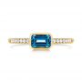 18k Yellow Gold 18k Yellow Gold London Blue Topaz And Diamond Fashion Ring - Top View -  105405 - Thumbnail