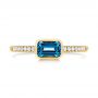 14k Yellow Gold 14k Yellow Gold London Blue Topaz And Diamond Fashion Ring - Top View -  105405 - Thumbnail