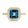14k Yellow Gold London Blue Topaz And Diamond Fashion Ring - Top View -  105418 - Thumbnail