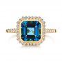 14k Yellow Gold London Blue Topaz And Diamond Fashion Ring - Top View -  105418 - Thumbnail
