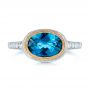 London Blue Topaz And Diamond Fashion Ring - Top View -  105420 - Thumbnail