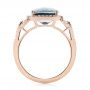 14k Rose Gold London Blue Topaz And Diamond Halo Fashion Ring - Front View -  103767 - Thumbnail