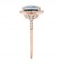 14k Rose Gold London Blue Topaz And Diamond Halo Fashion Ring - Side View -  103767 - Thumbnail