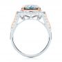 London Blue Topaz And Diamond Halo Fashion Ring - Front View -  103754 - Thumbnail