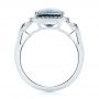 18k White Gold 18k White Gold London Blue Topaz And Diamond Halo Fashion Ring - Front View -  103767 - Thumbnail