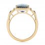 14k Yellow Gold 14k Yellow Gold London Blue Topaz And Diamond Halo Fashion Ring - Front View -  103767 - Thumbnail