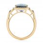 14k Yellow Gold 14k Yellow Gold London Blue Topaz And Diamond Halo Fashion Ring - Front View -  103767 - Thumbnail