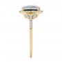 18k Yellow Gold 18k Yellow Gold London Blue Topaz And Diamond Halo Fashion Ring - Side View -  103767 - Thumbnail