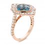 18k Rose Gold 18k Rose Gold London Blue Topaz And Diamond Ring - Three-Quarter View -  104997 - Thumbnail