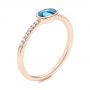 14k Rose Gold 14k Rose Gold London Blue Topaz And Diamond Ring - Three-Quarter View -  106568 - Thumbnail