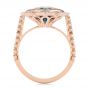 14k Rose Gold London Blue Topaz And Diamond Ring - Front View -  104997 - Thumbnail