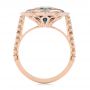 14k Rose Gold London Blue Topaz And Diamond Ring - Front View -  104997 - Thumbnail
