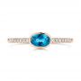 18k Rose Gold 18k Rose Gold London Blue Topaz And Diamond Ring - Top View -  106568 - Thumbnail