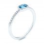 18k White Gold 18k White Gold London Blue Topaz And Diamond Ring - Three-Quarter View -  106568 - Thumbnail