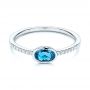 London Blue Topaz And Diamond Ring - Flat View -  106568 - Thumbnail
