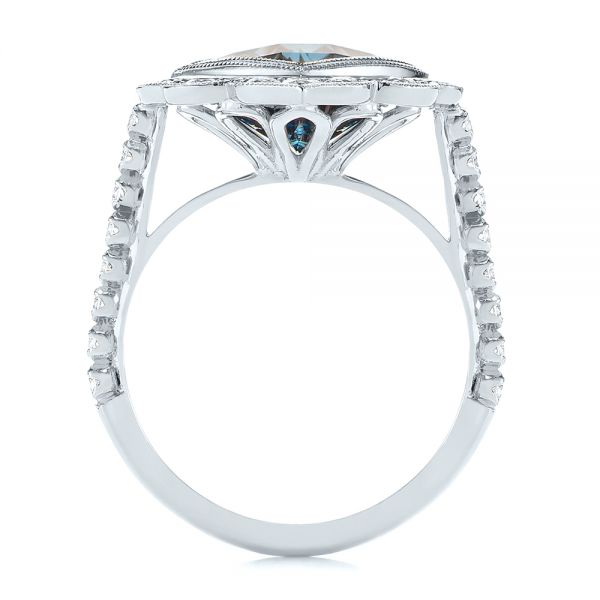14k White Gold 14k White Gold London Blue Topaz And Diamond Ring - Front View - 104997