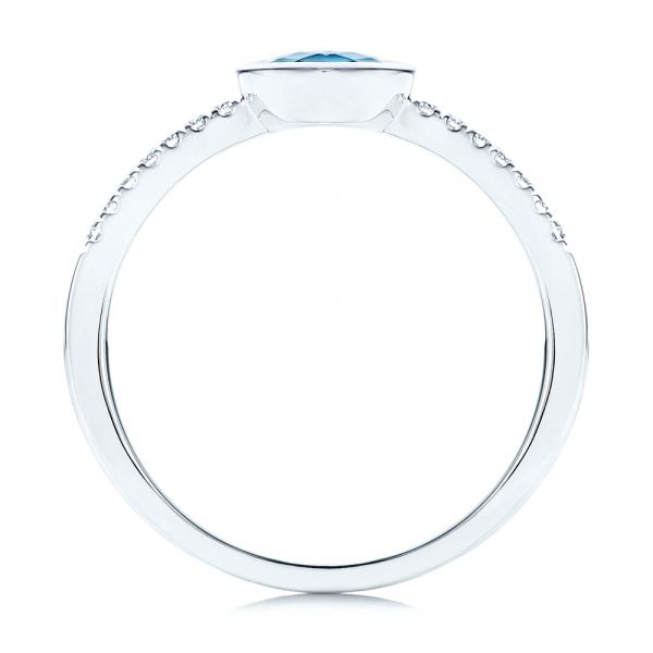  Platinum Platinum London Blue Topaz And Diamond Ring - Front View -  106568