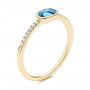 18k Yellow Gold 18k Yellow Gold London Blue Topaz And Diamond Ring - Three-Quarter View -  106568 - Thumbnail