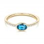 14k Yellow Gold 14k Yellow Gold London Blue Topaz And Diamond Ring - Flat View -  106568 - Thumbnail