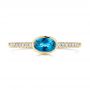 18k Yellow Gold 18k Yellow Gold London Blue Topaz And Diamond Ring - Top View -  106568 - Thumbnail
