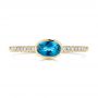 18k Yellow Gold 18k Yellow Gold London Blue Topaz And Diamond Ring - Top View -  106568 - Thumbnail