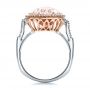 Marquise Morganite And Diamond Halo Ring - Front View -  100797 - Thumbnail
