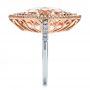 Marquise Morganite And Diamond Halo Ring - Side View -  100797 - Thumbnail